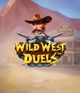  Immerse yourself in the wild world of "Wild West Duels" by Pragmatic Play, featuring a gritty gunslinger ready for a showdown. The image features a resolute cowboy with crossed pistols, framed by a dusty Western town. His intense eyes and detailed attire embody the spirit of the Old West. The game's title is clearly displayed in a rustic font, enhancing the action-packed theme. 